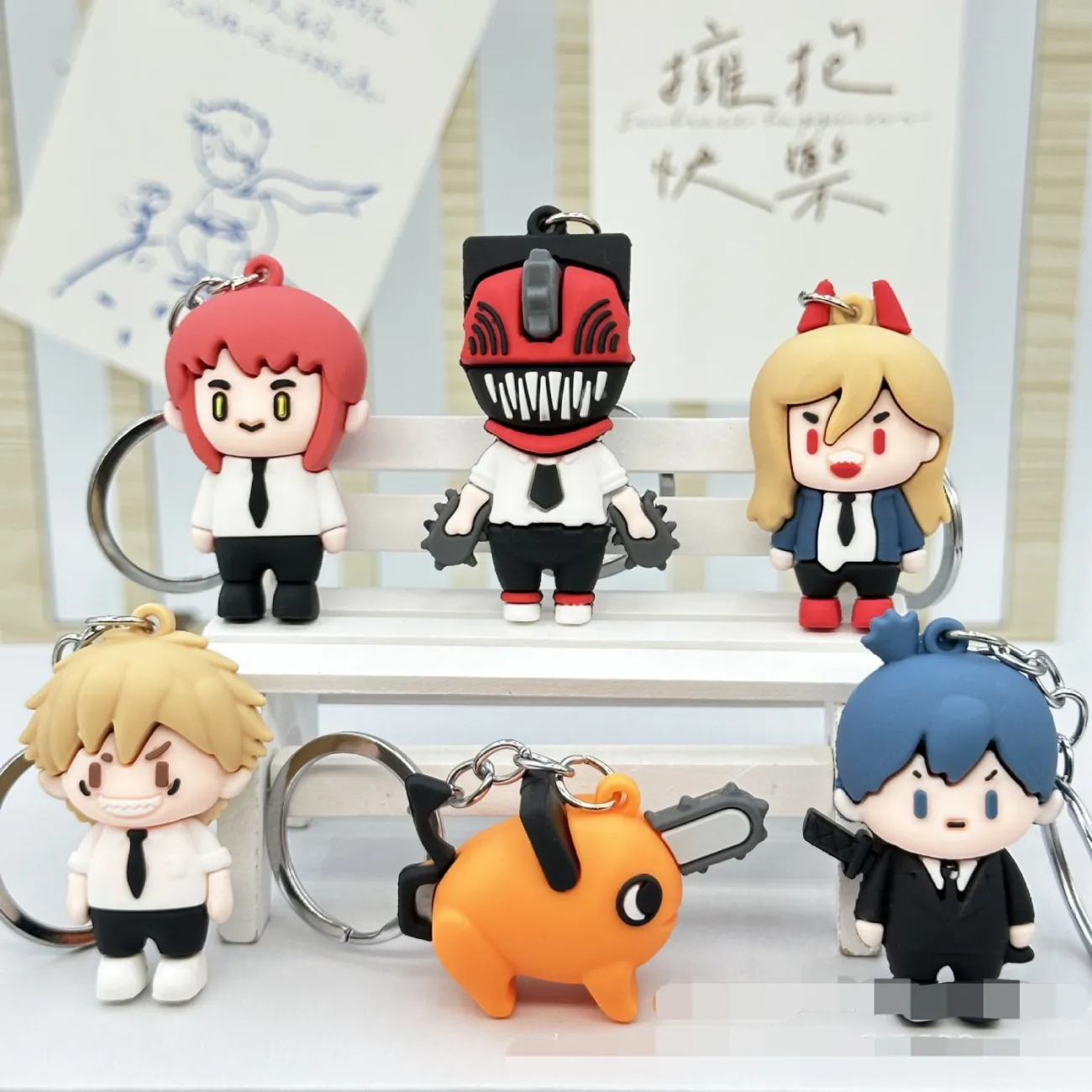 Car Accessories Oman - พวงกุญแจลายการ์ตูน Chainsaw Man ของตกแต่งการ์ตูน ของเล่นเด็ก ของประดับกระเป๋าเป้