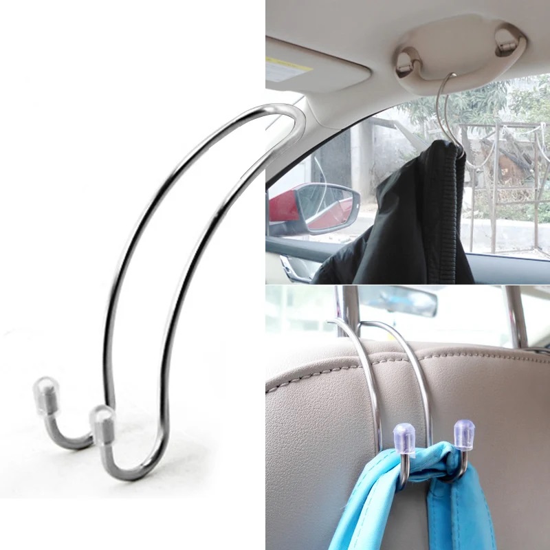 Car Accessories Hanging - 2 ชิ้น/ชุด ตะขอแขวนเบาะรถยนต์โลหะ ที่แขวนกระเป๋า เสื้อโค้ท ถุงช้อปปิ้ง