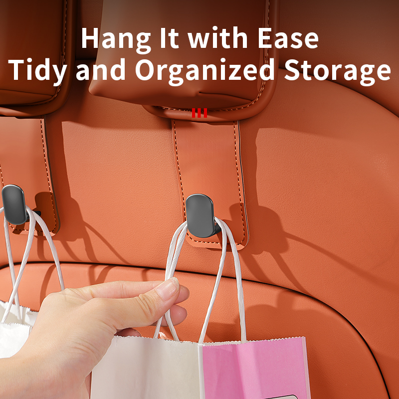Car Accessories Hanging - ตะขอแขวนหลังเบาะรถยนต์อเนกประสงค์พร้อมที่วางแก้ว วัสดุหนัง PU ที่เก็บของติดพนักพิงศีรษะ สำหรับอุปกรณ์ตกแต่งภายในรถยนต์